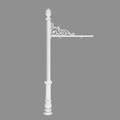 Qualarc Sign System w/Pineapple Finial & Ornate Base, White color REPST-703-WHT